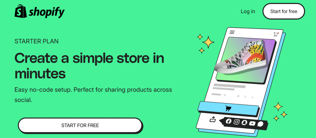 plan de démarrage Shopify