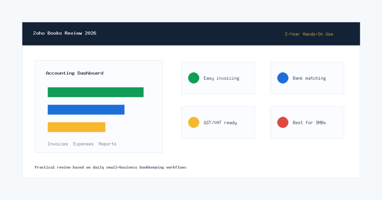 Zoho Books review 2026 based on two years of hands-on accounting software use