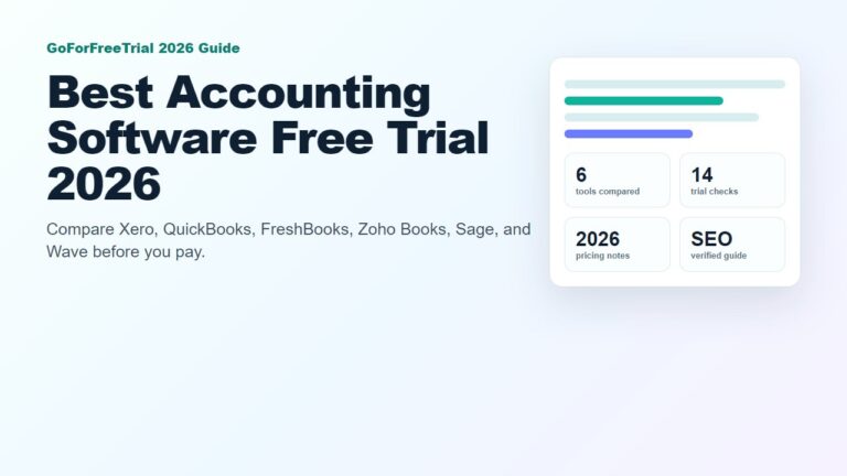 Best Accounting Software Free Trial 2026 guide showing accounting software comparison dashboard visuals