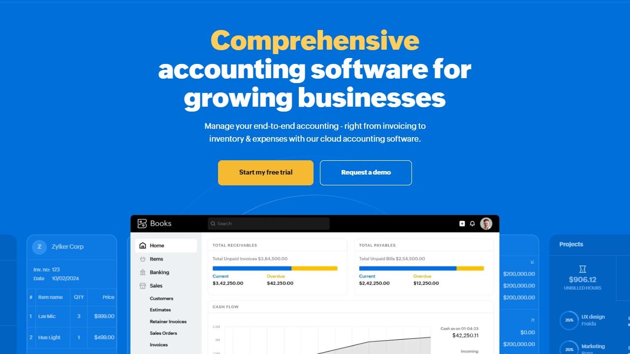 zoho books accounting dashboard 2026 Zoho Books accounting dashboard and workflow navigation