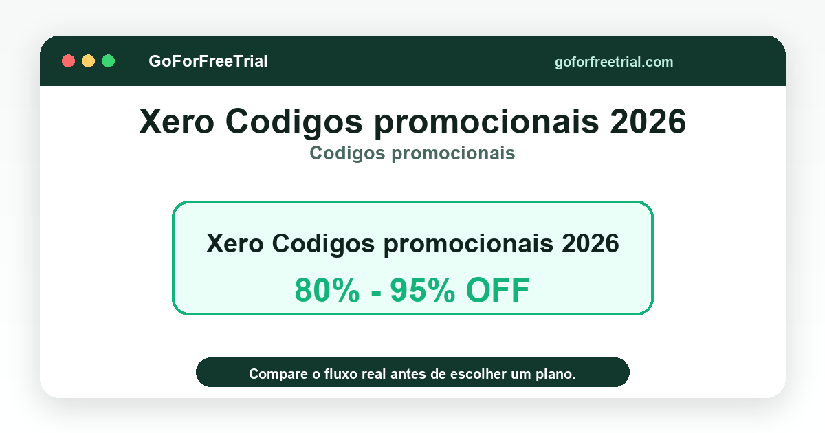 Xero Codigos promocionais 2026 - Xero Deals 2026